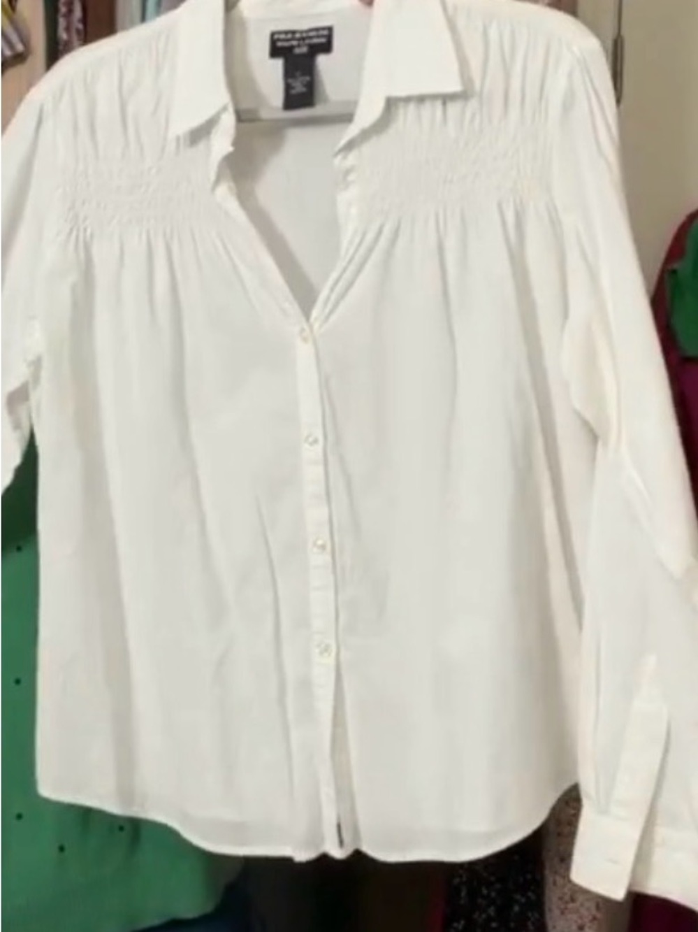 Vintage Ralph Lauren Polo Jeans Co White Cotton Blouse, Size Large